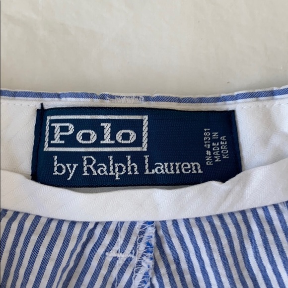 Polo Ralph Lauren blue/white sear sucker shorts - Picture 3 of 4